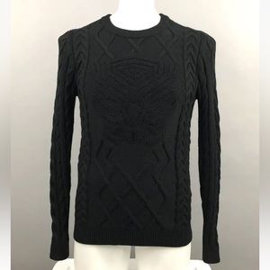 Disney Mens Marvel Black Panther Cable Knit Crew Neck Pullover Sweater SZ S
